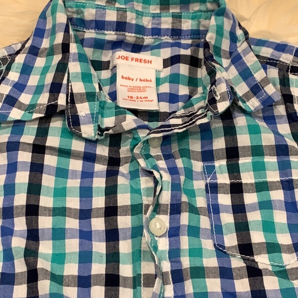 Joe Fresh & George Button-Down Striped Dress Shirts Blue/Gray/Turquoise 12-18M - Picture 3 of 8